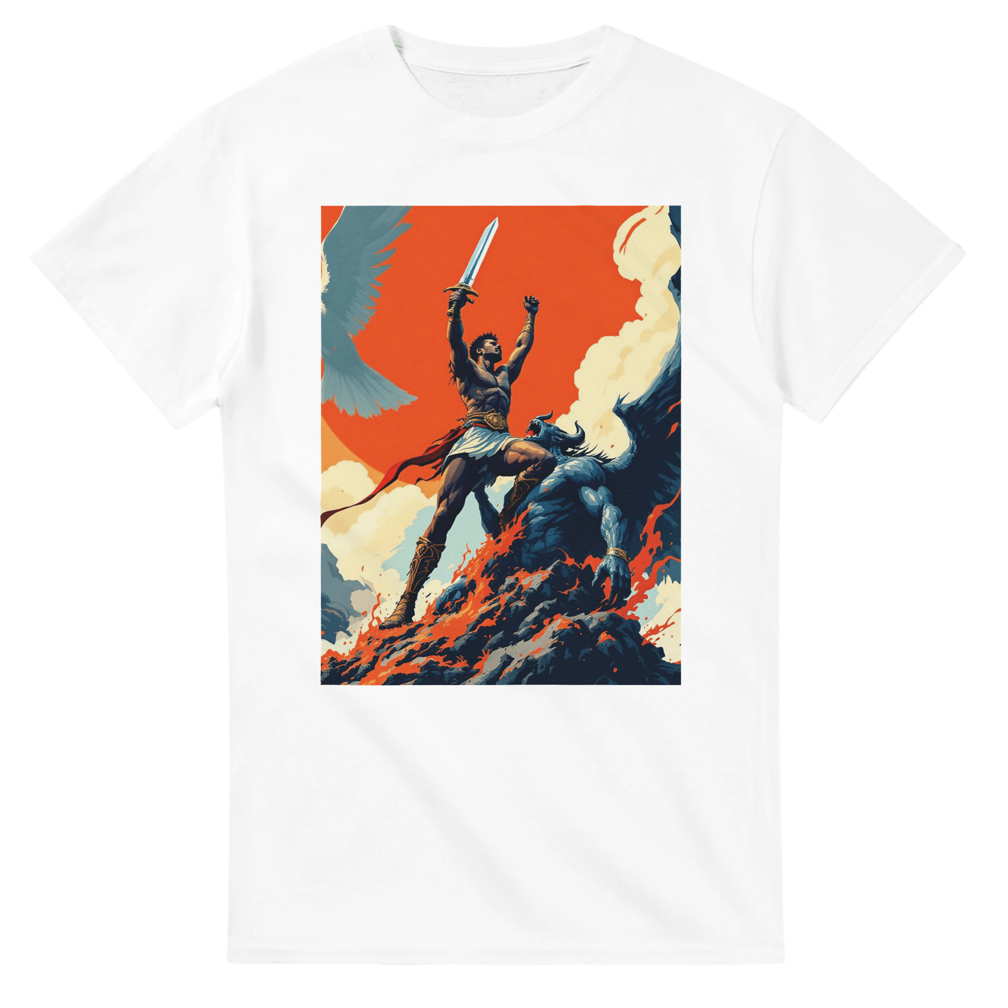 Heavyweight Unisex Crewneck T-shirt | Gildan® 5000 White - T - SHIRT DESIGN NOW