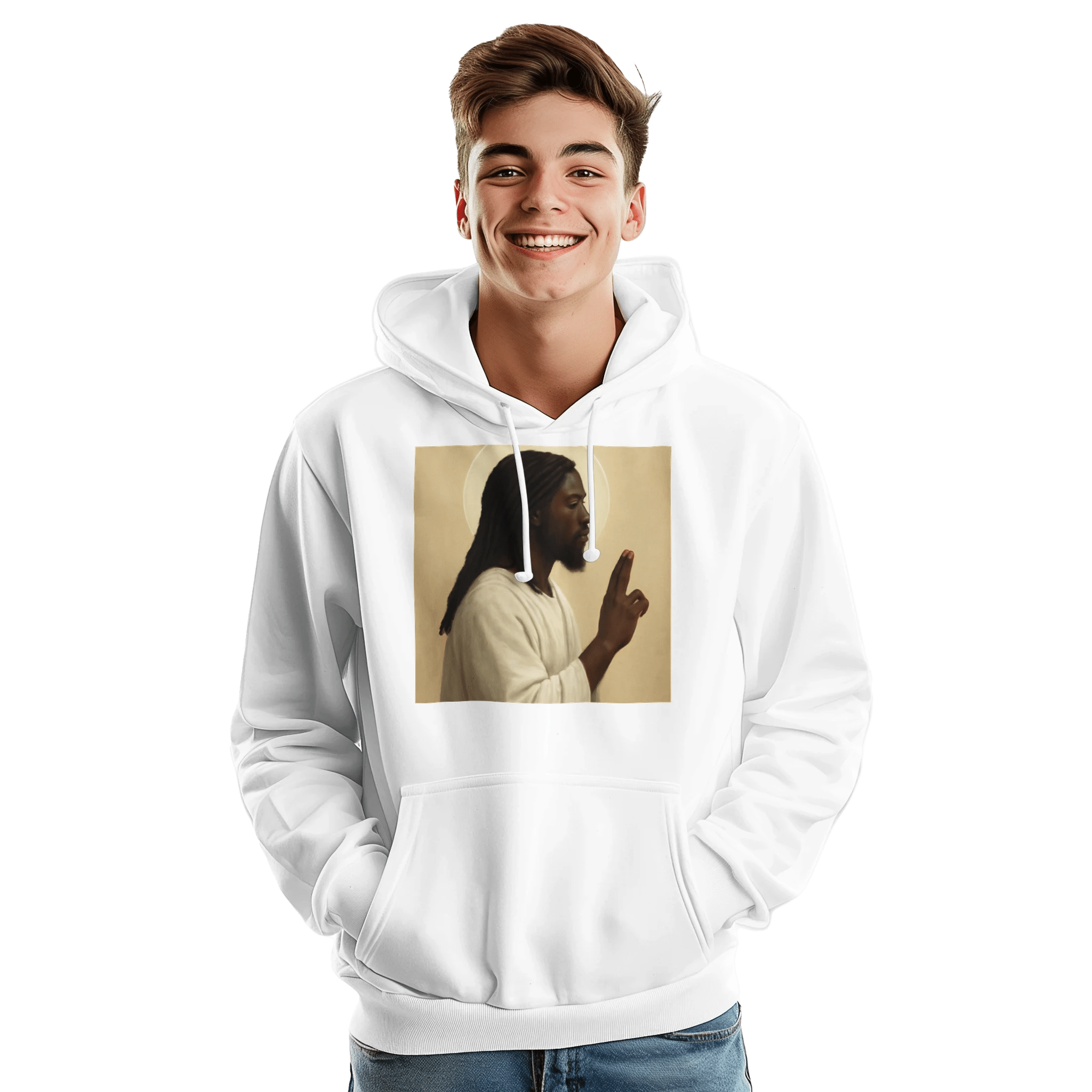 Premium Unisex Pullover Hoodie | JustHoods JH001 Arctic White - T - SHIRT DESIGN NOW